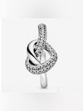 Knotted Heart Ring Sterling Silver 925 Sparkly Great for Valentine’s